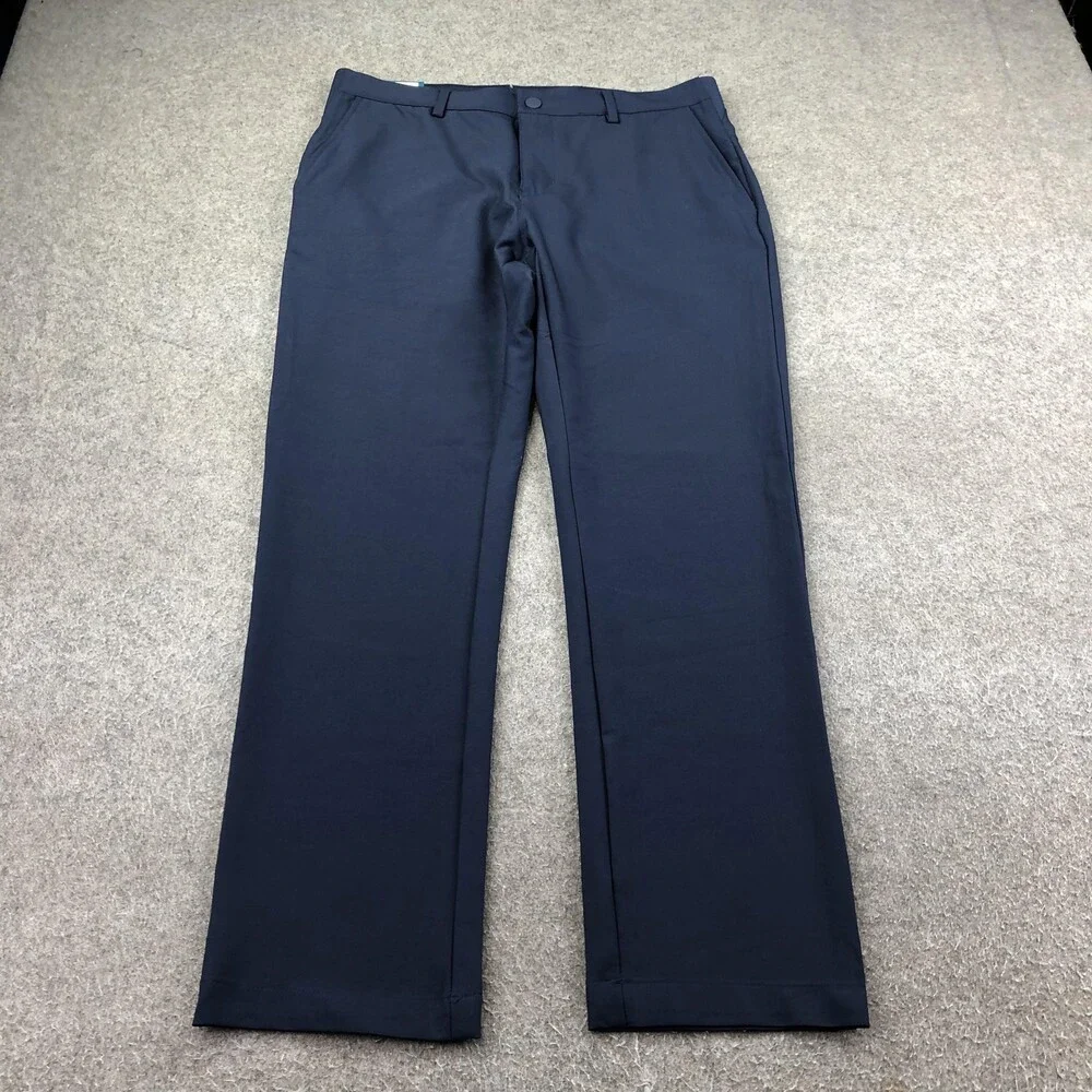 Greg Norman Pants Mens 32x29 Blue Chino Straight Leg Casual Logo Pockets